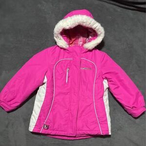 Girls ZeroXposur Pink/White Winter Coat
